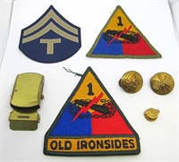 MILITARY PATCH / BUTTON / BUCKLE LOT