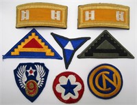 (9) MILITARY PATCHES & SHOULDER BOARDS