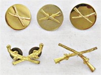 MILITARY INFANTRY CROSSED RIFFLE PINS