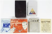 LOT OF 2 ANTIQUE LIGHTERS, SUPREME, BEATTIE JET LI