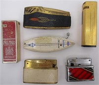 (6) VINTAGE LIGHTERS - SURF BOARD, PALL MALL