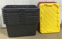 (CX) HDX Tough 27 Gallon Plastic Totes with Lids,