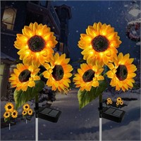 $34 2PK Sunflower Solar Lights