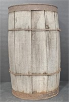 (C) Wood Nail Barrel 17" Tall.  Boards Are Coming