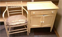 Vintage Wash Stand And Chair