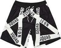 (L) Quick Dry Swim Shorts-Black & White