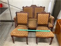 Antique love seat with 2 chairs