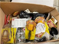 Box of kitchen utensils and other