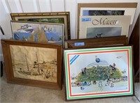 LARGE LOT OF VARIOUS FRAMED PRINTS & PHOTOS