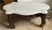 ANTIQUE VICTORIAN MARBLE TOP COFFEE TABLE