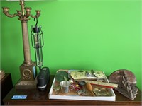 QUALITY BRASS LAMP & VARIOUS SMALLS