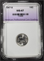 1947-S ROOSEVELT DIME APCG SUPERB GEM BU