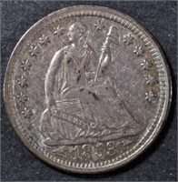 1853 SEATED LIBERTY HALF DIME AU/BU