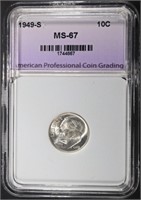 1949-S ROOSEVELT DIME APCG SUPERB GEM BU