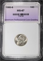 1950-S ROOSEVELT DIME APCG SUPERB GEM BU