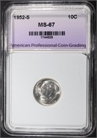 1952-S ROOSEVELT DIME APCG SUPERB GEM BU