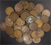 (50) MIXED DATE INDIAN HEAD PENNIES
