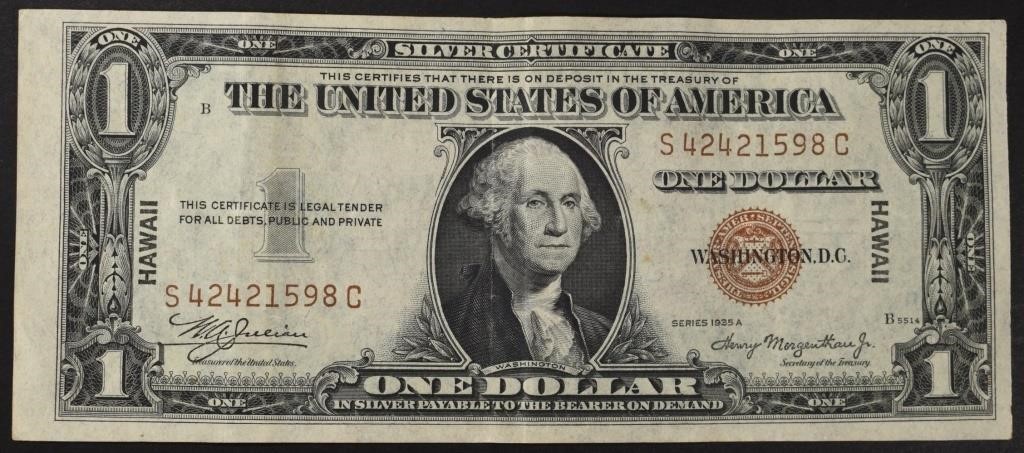 1935 $1 HAWAIIAN SILVER CERTIFICATE