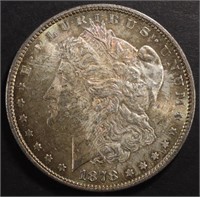 1878 7/8 TF MORGAN DOLLAR AU/BU TONED