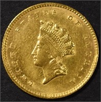 1854 $1 GOLD T-2 PRINCESS CH BU