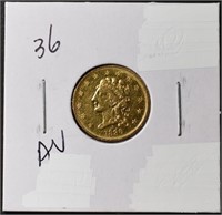 1836 $2.5 GOLD CLASSIC HEAD AU