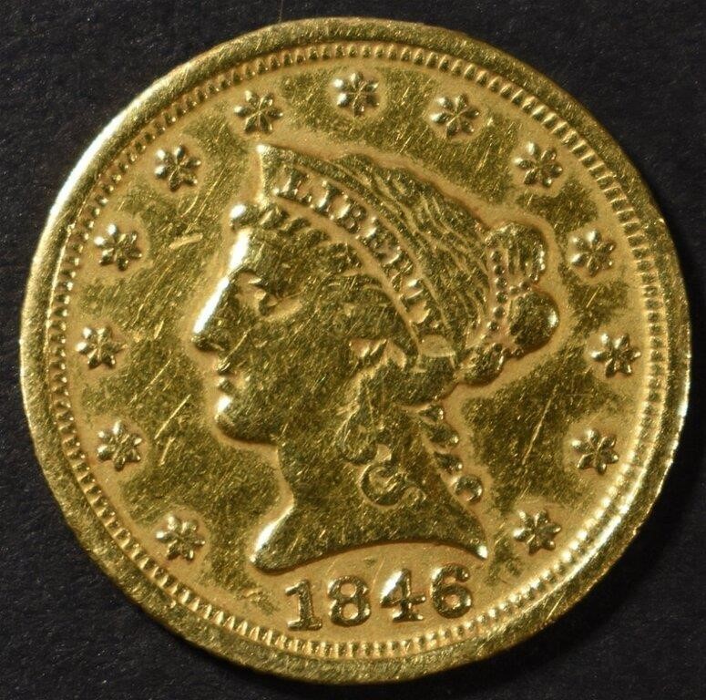 1846-D $2.5 GOLD LIBERTY AU