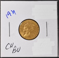 1911 $2.5 GOLD INDIAN CH BU