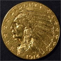 1914 $2.5 GOLD INDIAN CH BU