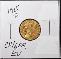 1925-D $2.5 GOLD INDIAN CH/GEM BU