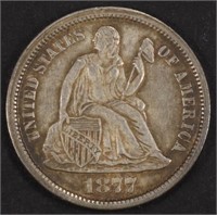 1877-CC SEATED LIBERTY DIME CH BU