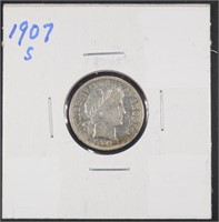 1907-S BARBER DIME AU