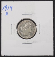 1914-D BARBER DIME BU