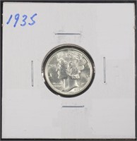 1935 MERCURY DIME GEM BU FSB