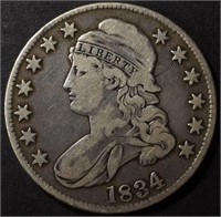 1834 CAPPED BUST HALF DOLLAR F/VF