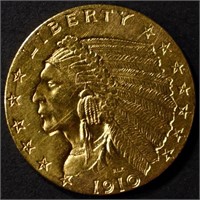 1910 $2.5 INDIAN GOLD COIN CH BU