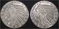 (2) 1 OZ .999 SILVER INDIAN DESIGN ROUNDS