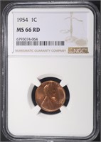 1954 LINCOLN CENT NGC MS66 RD