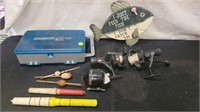 FISHING REELS AND TACKLE LOT