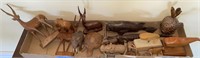 LARGE LOT OF CARVED WOODEN ANIMALS