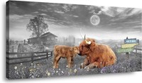 NEW $60 (20"X40") Highland Cow Wall Art