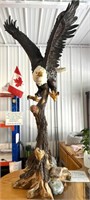 Two piece Resin Bald Eagle Ornament. 70" high 28"