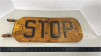 Vintage Double Sided Metal Railway Stop Sign. 22"