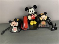 Vintage Mickey Mouse Telephones all Untested