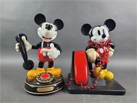 Two Vintage 90s Mickey Mouse Landline Phones