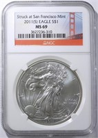 2011-(S) AMERICAN SILVER EAGLE NGC MS-69