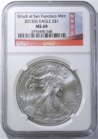 2013-(S) AMERICAN SILVER EAGLE NGC MS-69
