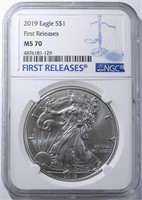 2019 AMERICAN SILVER EAGLE NGC MS-70