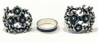 LOVELY LOT OF 3 STERLING SILVER ASSORTED RINGS
