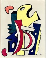 FERNAND LEGER ABSTRACT OIL ON CANVAS