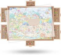 1500 Pieces Rotating Puzzle Board with 6 Drawers
